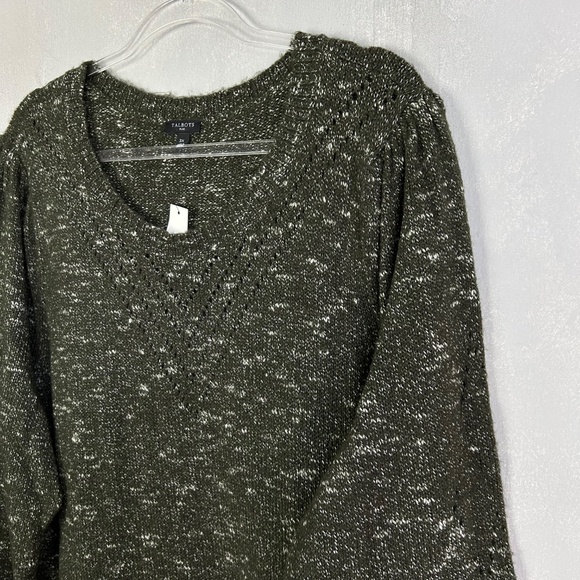 Talbots plus size 3X shift sweater dress midi pointelle knit green NEW - Picture 5 of 10